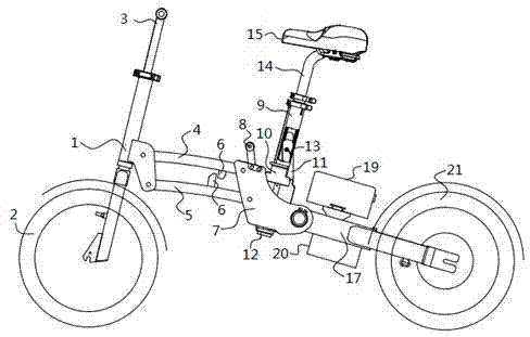 Folding bicycle frame