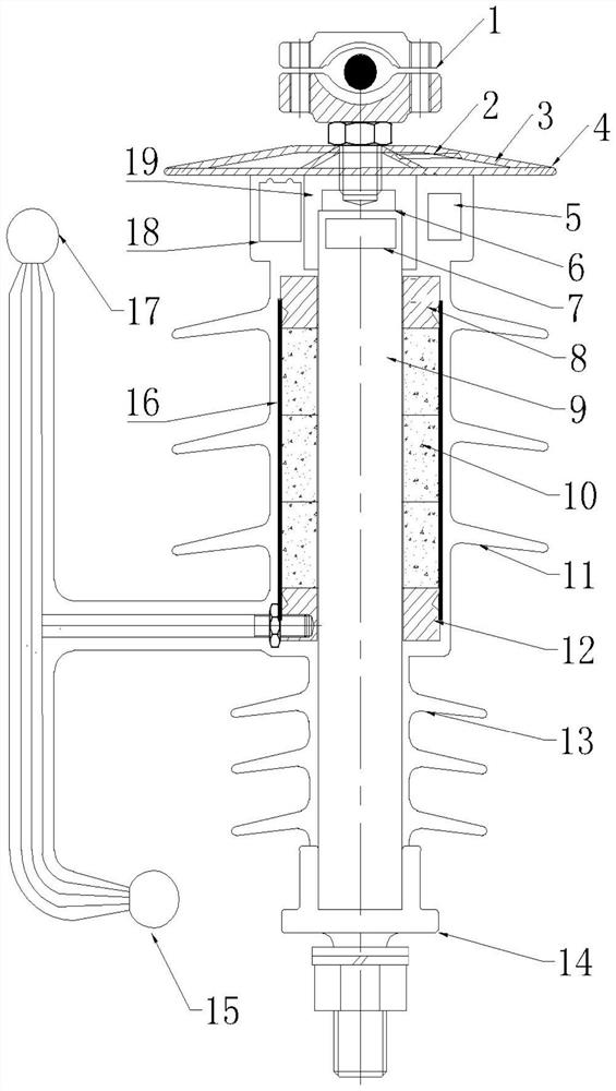 Intelligent data acquisition series-parallel anti-icing gap lightning arrester