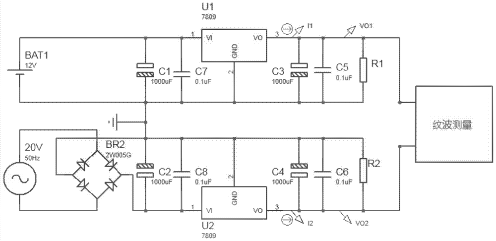 Method and circuit for realizing low ripple of DC power supply continuously powered by battery