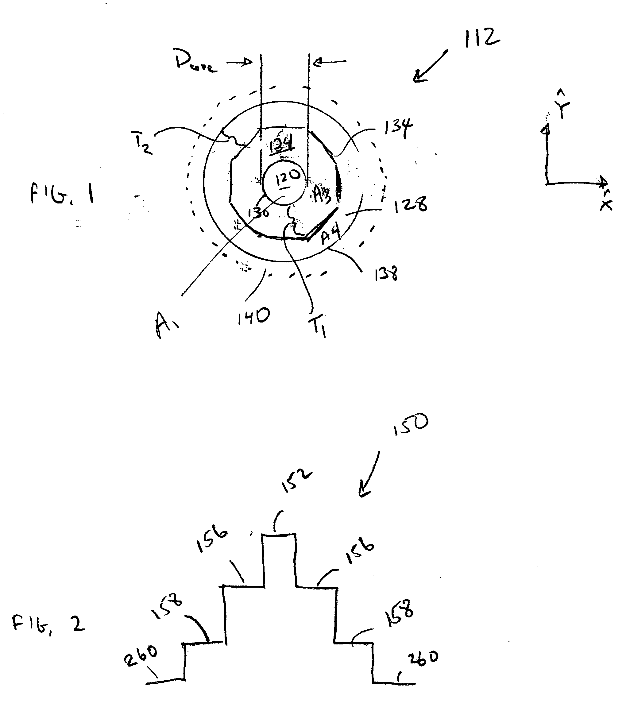 Fiber optic article with inner region