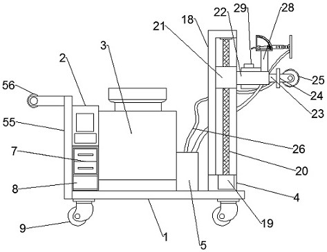 Speed-limiting and dead-corner-free painting type wall surface painting device for building machinery