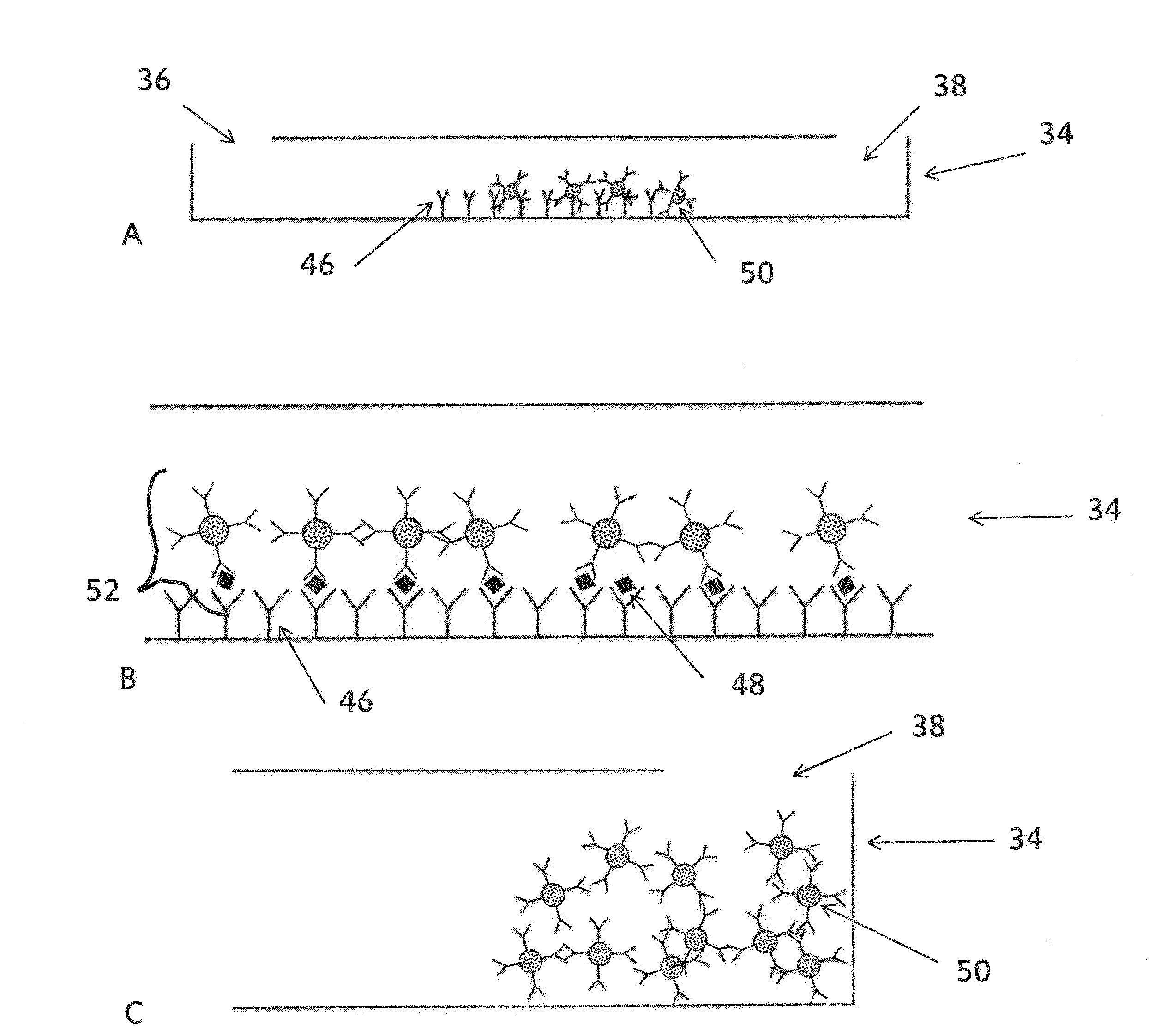 Device and Method for Detection and Quantification of Immunological Proteins, Pathogenic and Microbial Agents and Cells