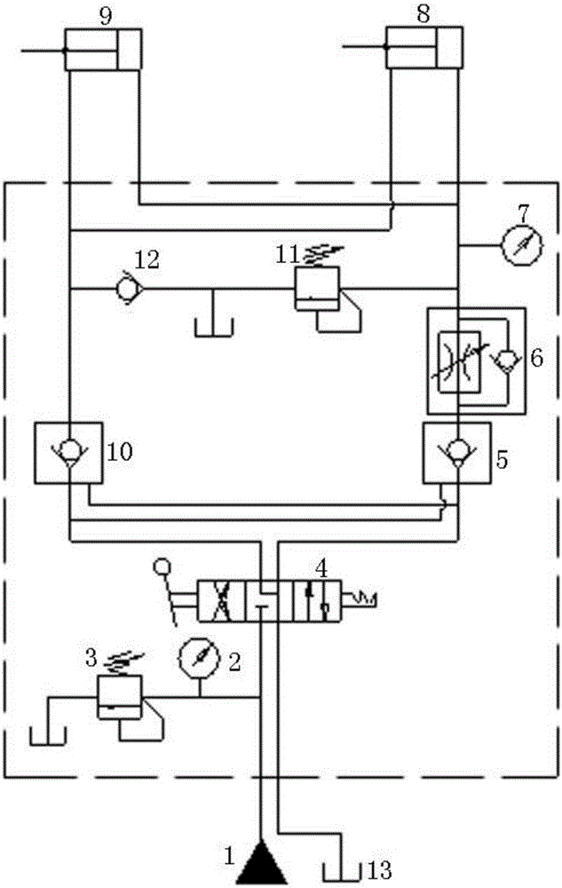 Lifting and lowering buffer control device for derrick of drilling machine and use method thereof