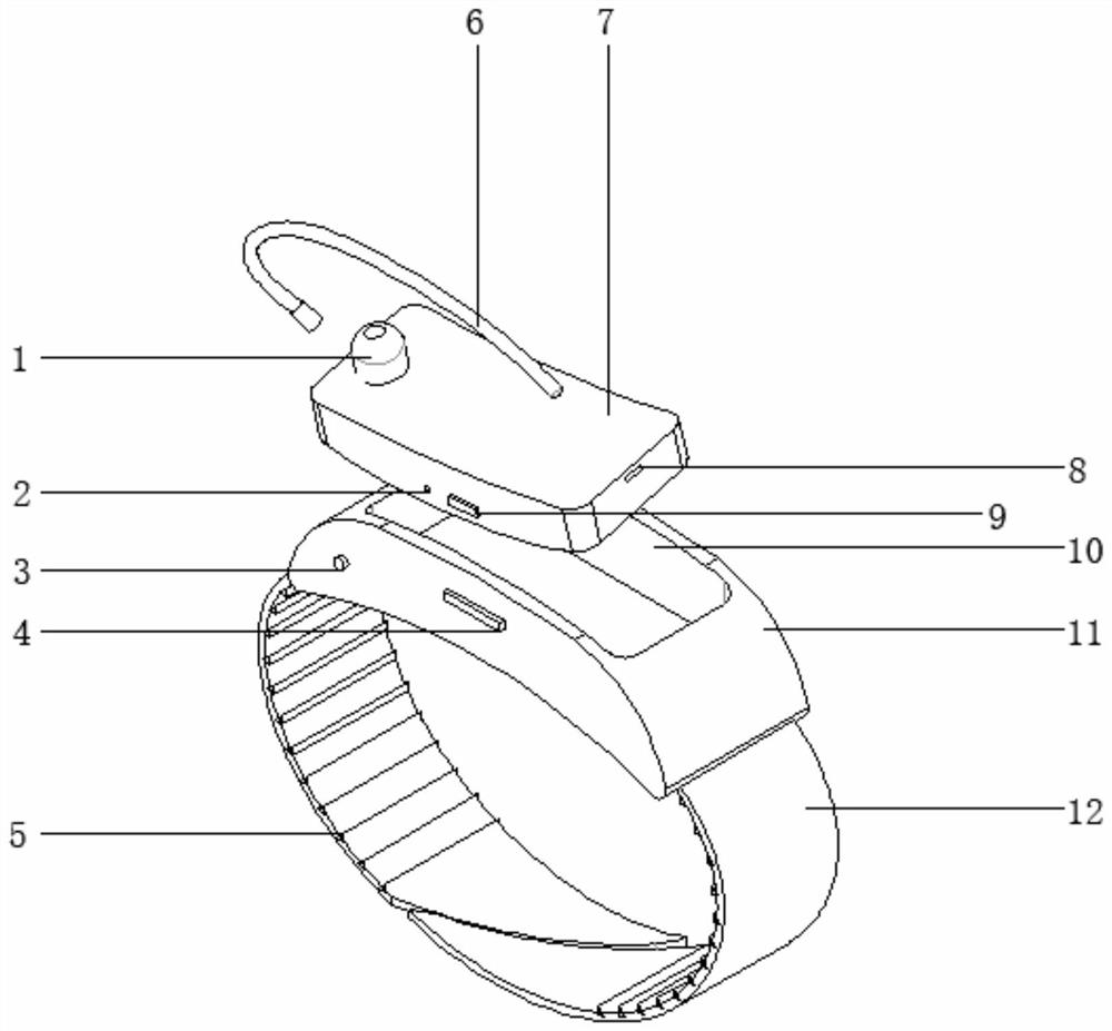 Intelligent wearable device of Bluetooth earphone