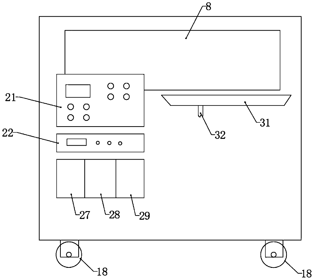 Movable automatic treatment device for fluorescent permeated liquid wastewater