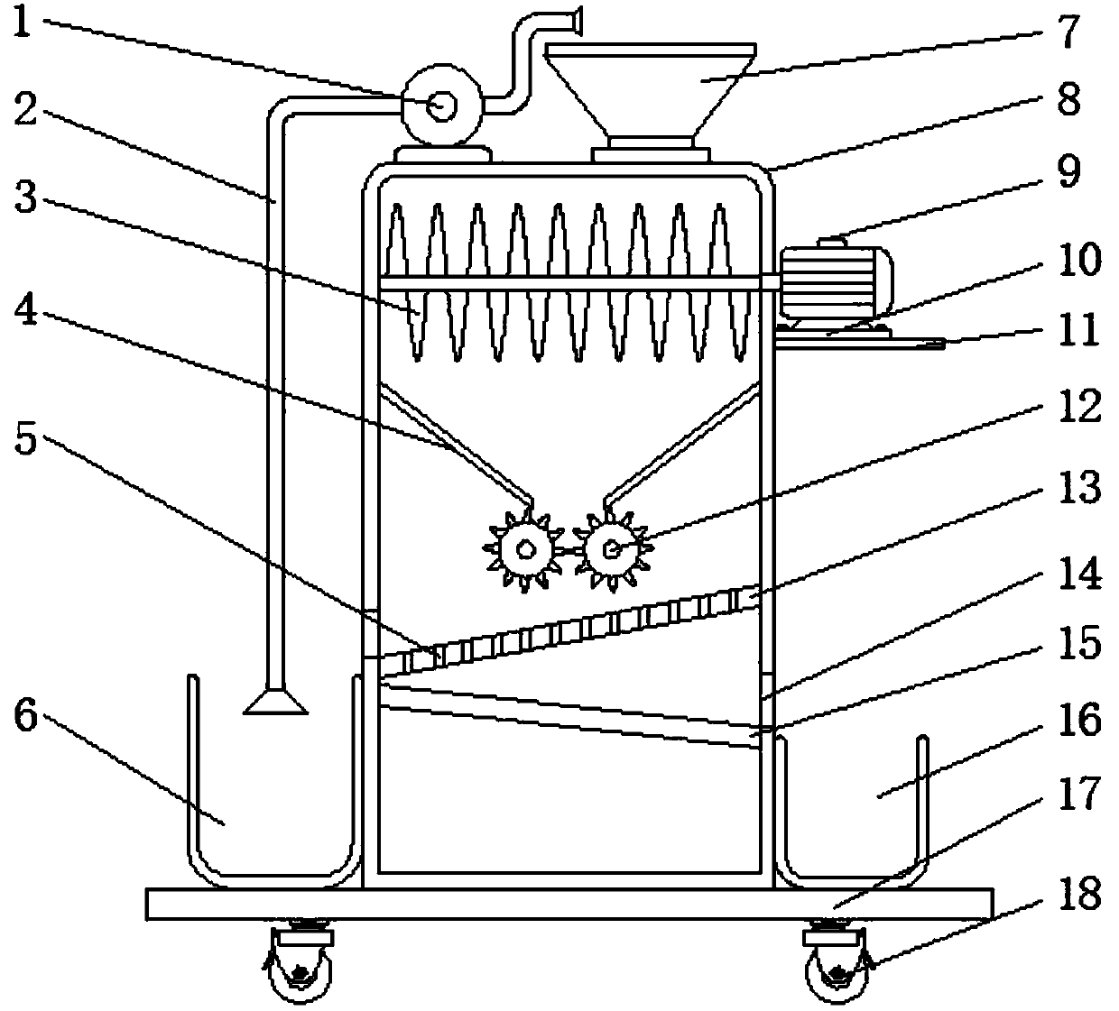 Waste crushing device of 3D printer