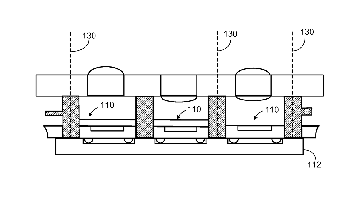 Optoelectronic modules having a silicon substrate, and fabrication methods for such modules