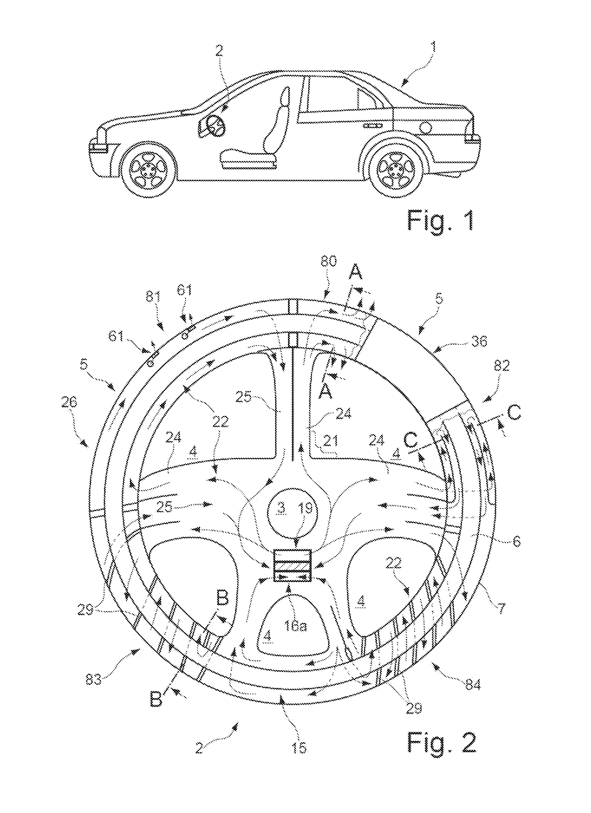 Heating and cooling device for handles, especially of steering mechanisms