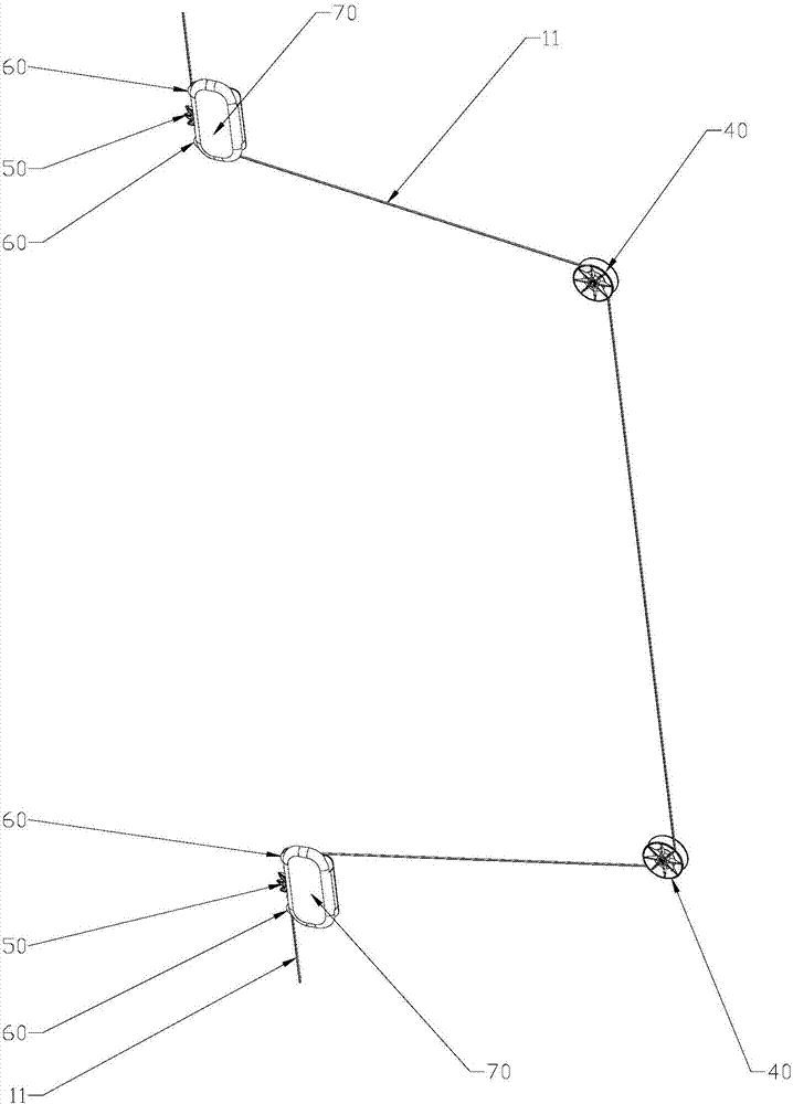 Elevator protective net and anti-wind net draw-in structure thereof