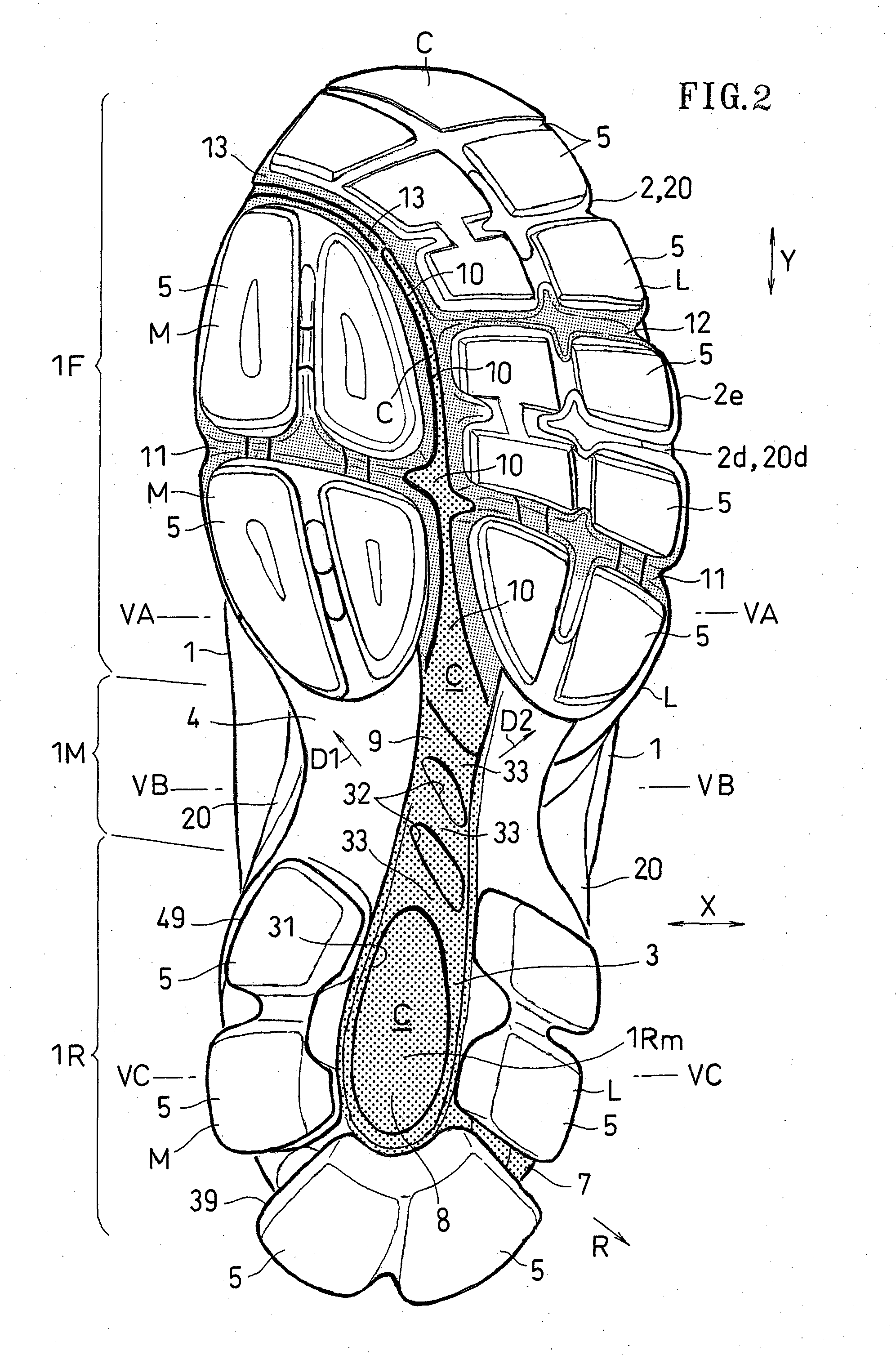 Shoe sole of athletic shoe with high running efficiency