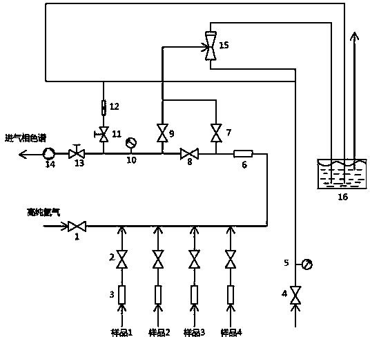 Silane sampling system adopting gas chromatography and method thereof