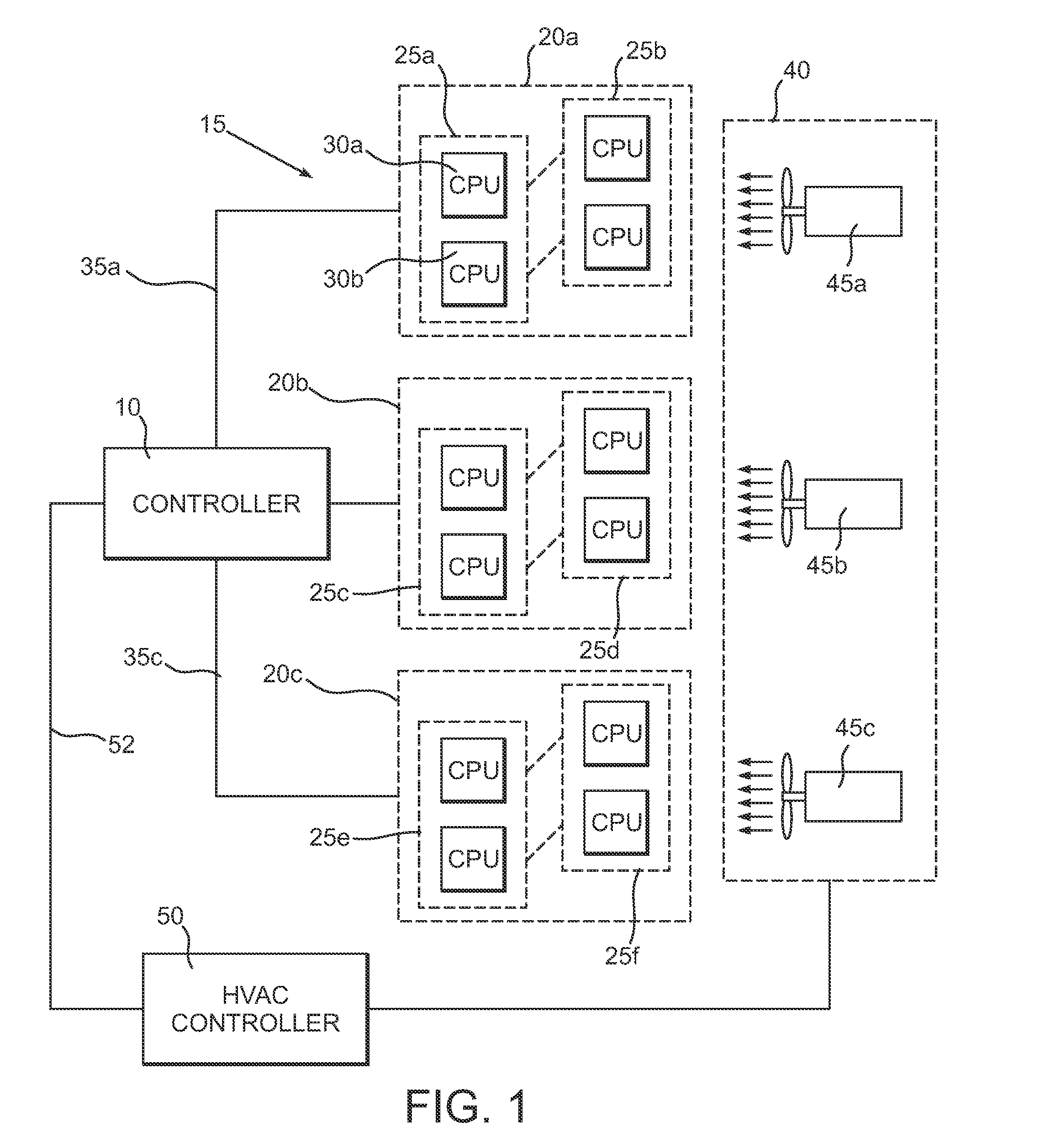 Computing center power and cooling control apparatus and method