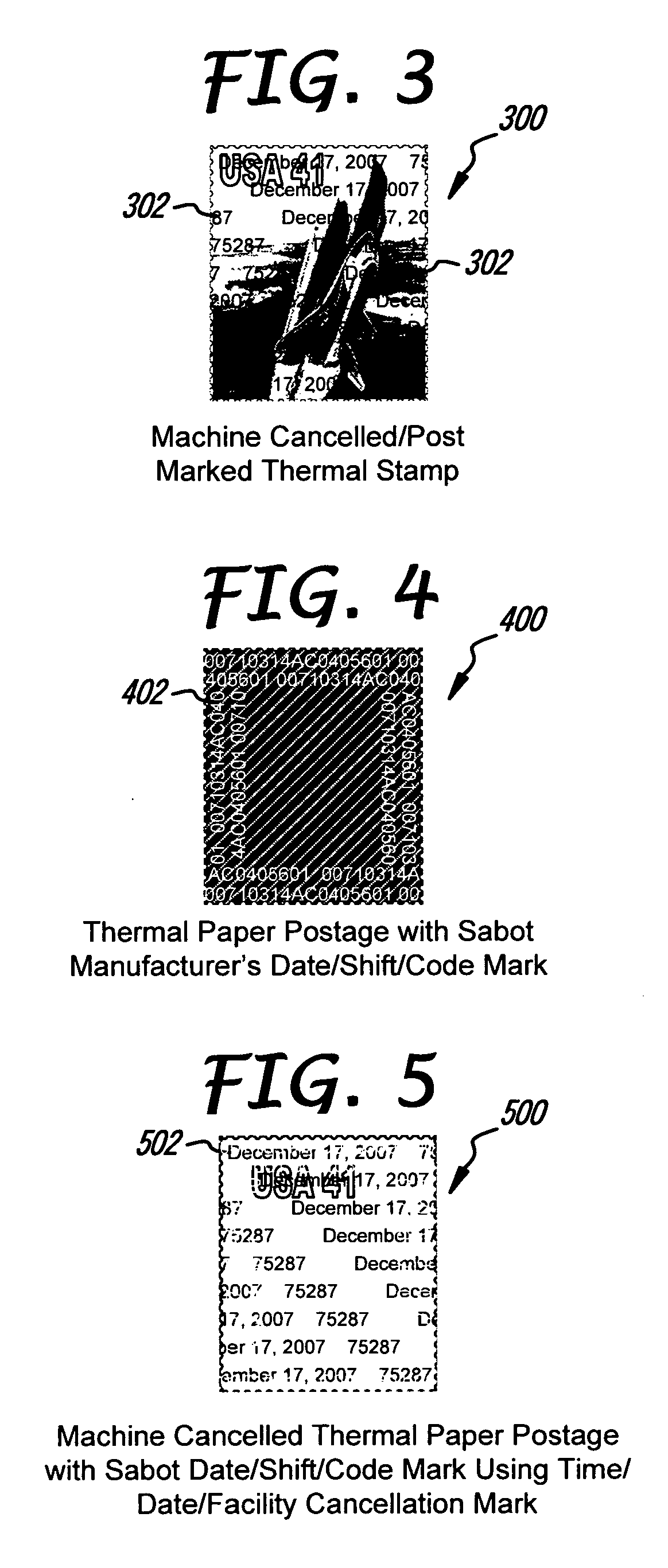 Stamp, envelope and meter in sticking, printing and cancelling