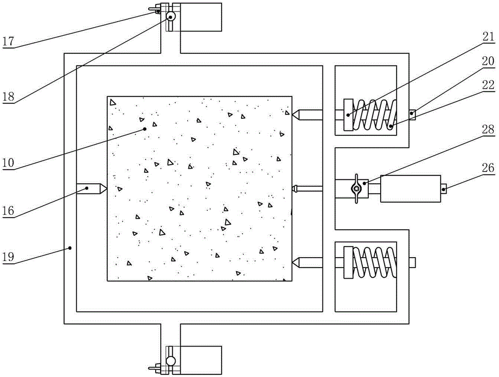 Concrete compression breaking stress-strain total curve testing device