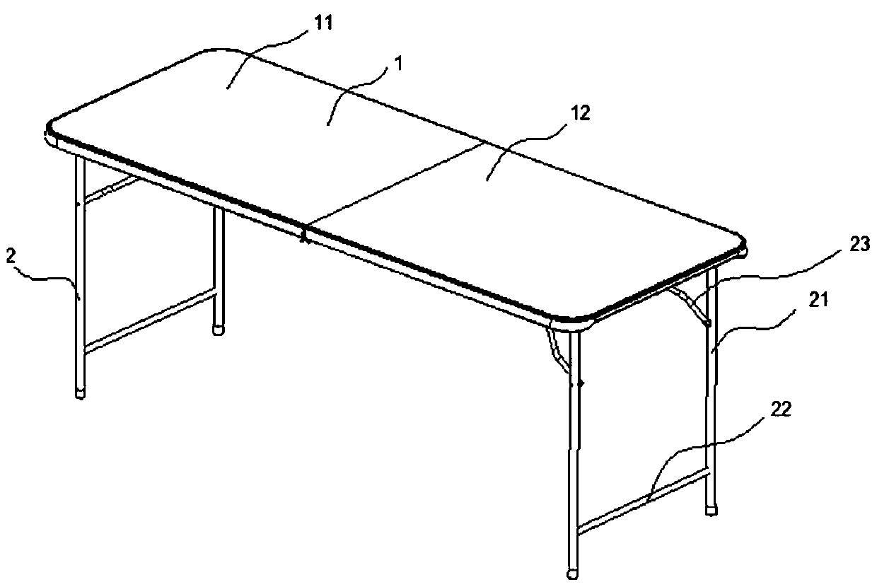 Integrated folding table