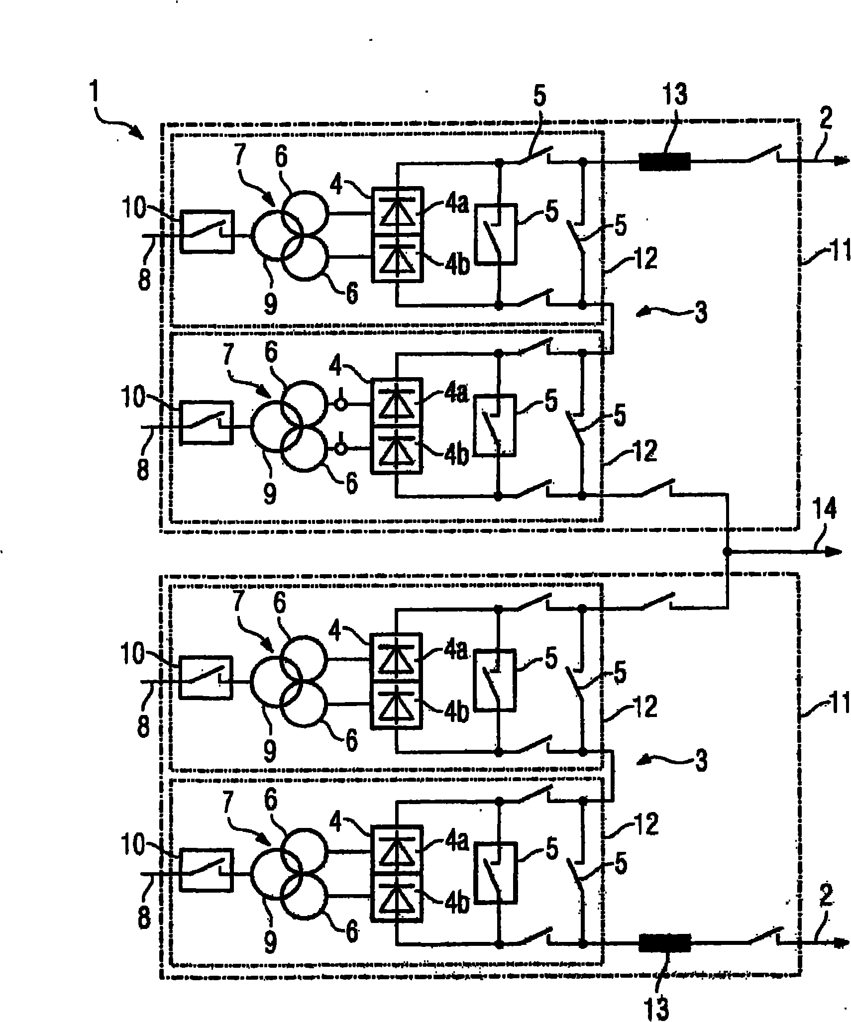 Device for regulating a high-voltage direct-current transmission system