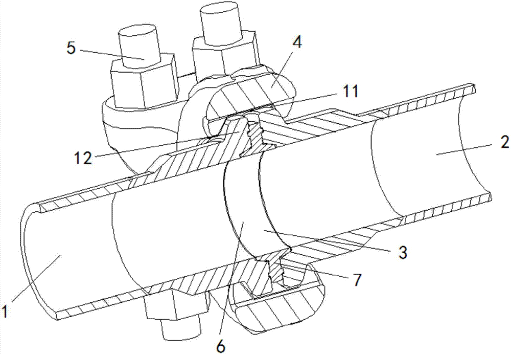 Mechanical self-locking type connecting device for fluid material conveying pipeline