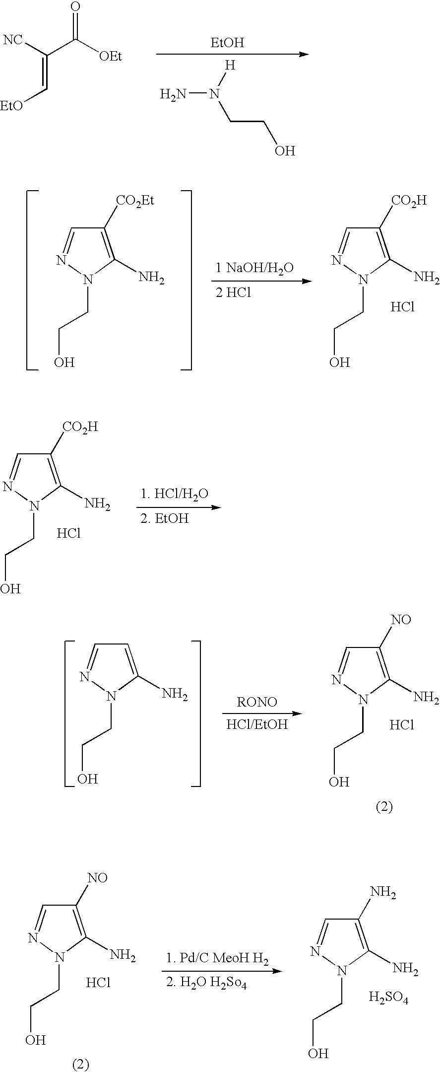 Preparation of 4,5-diamino-1-(substituted)-pyrazole and acid addition salts thereof