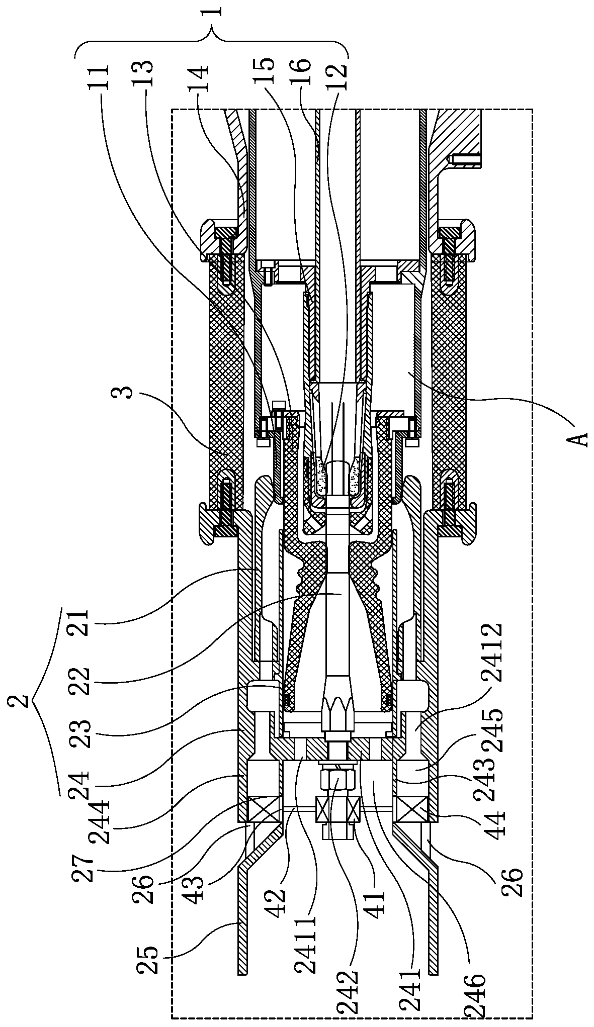 Arc extinguishing chamber insulation auxiliary structure