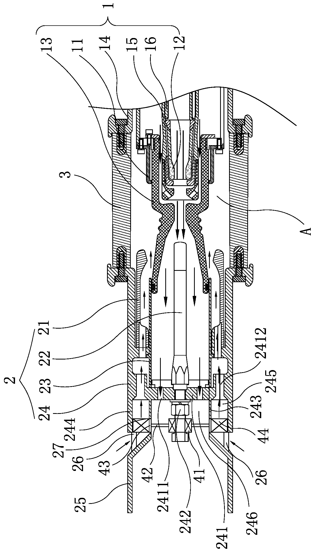 Arc extinguishing chamber insulation auxiliary structure