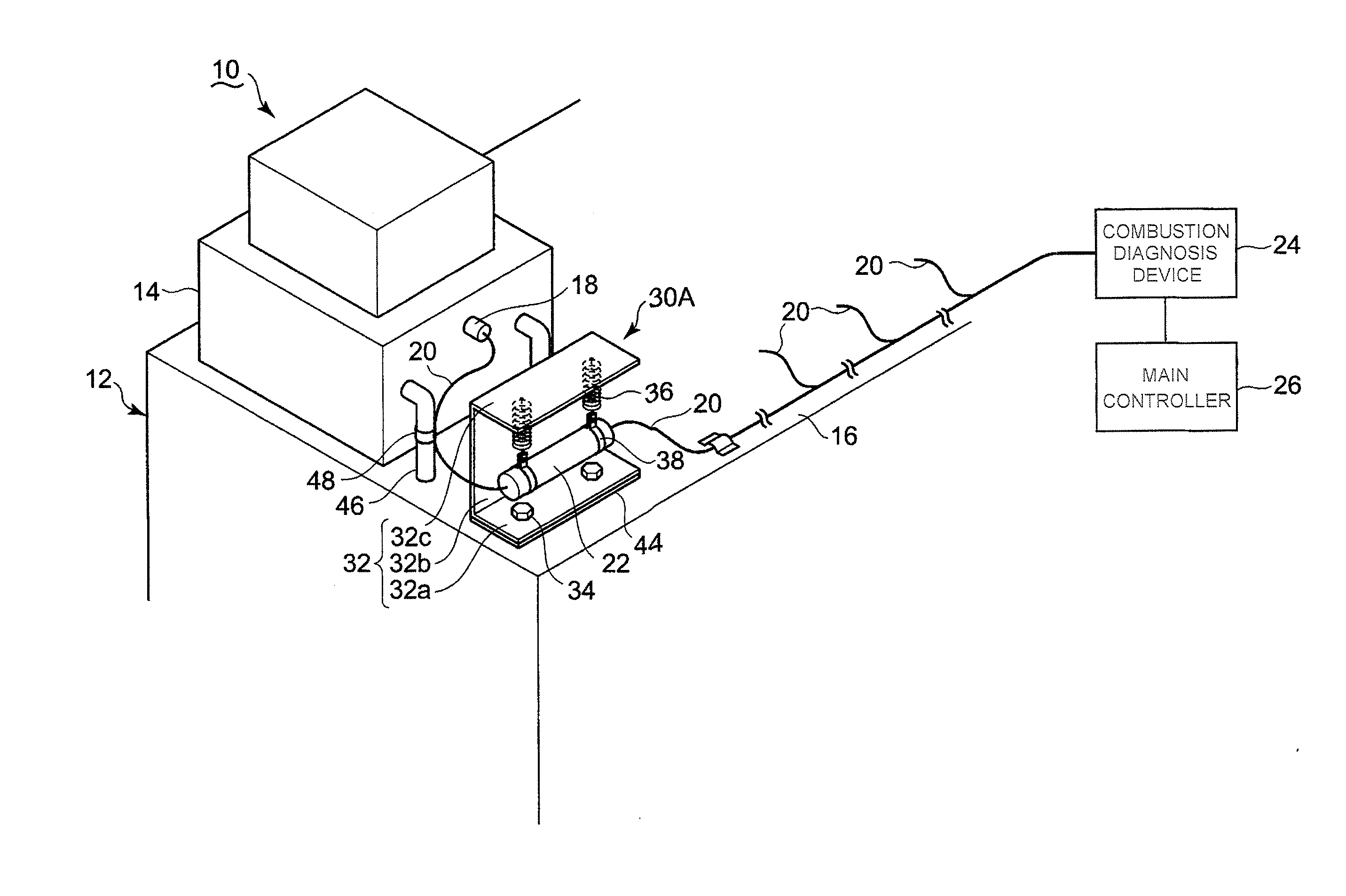 Installation device for instrumentation device of stationary engine