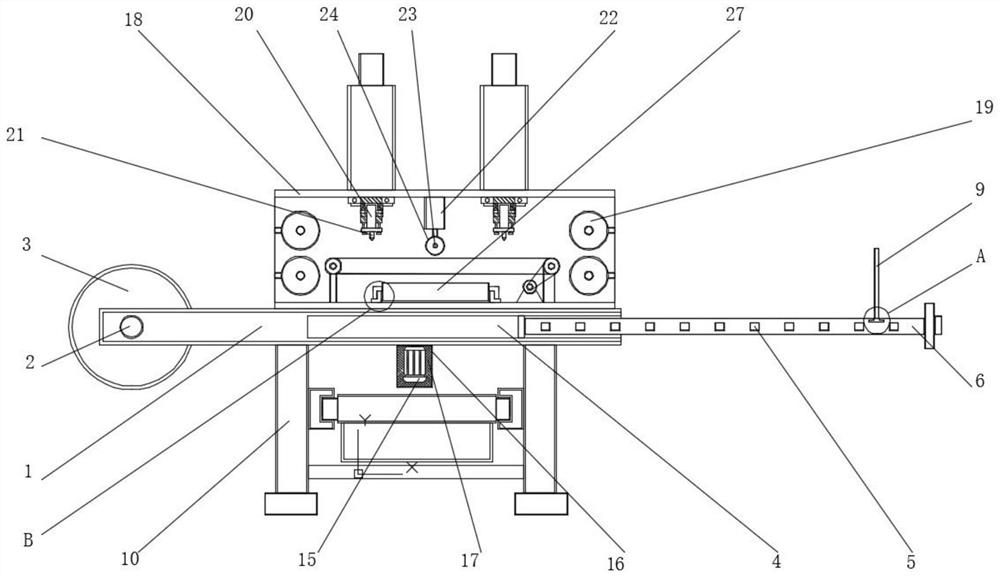 Dust-free cutting device for fabric production