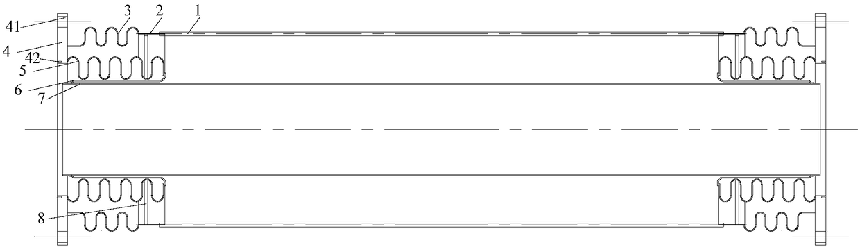 A kind of solar vacuum heat collecting tube with double expansion joints