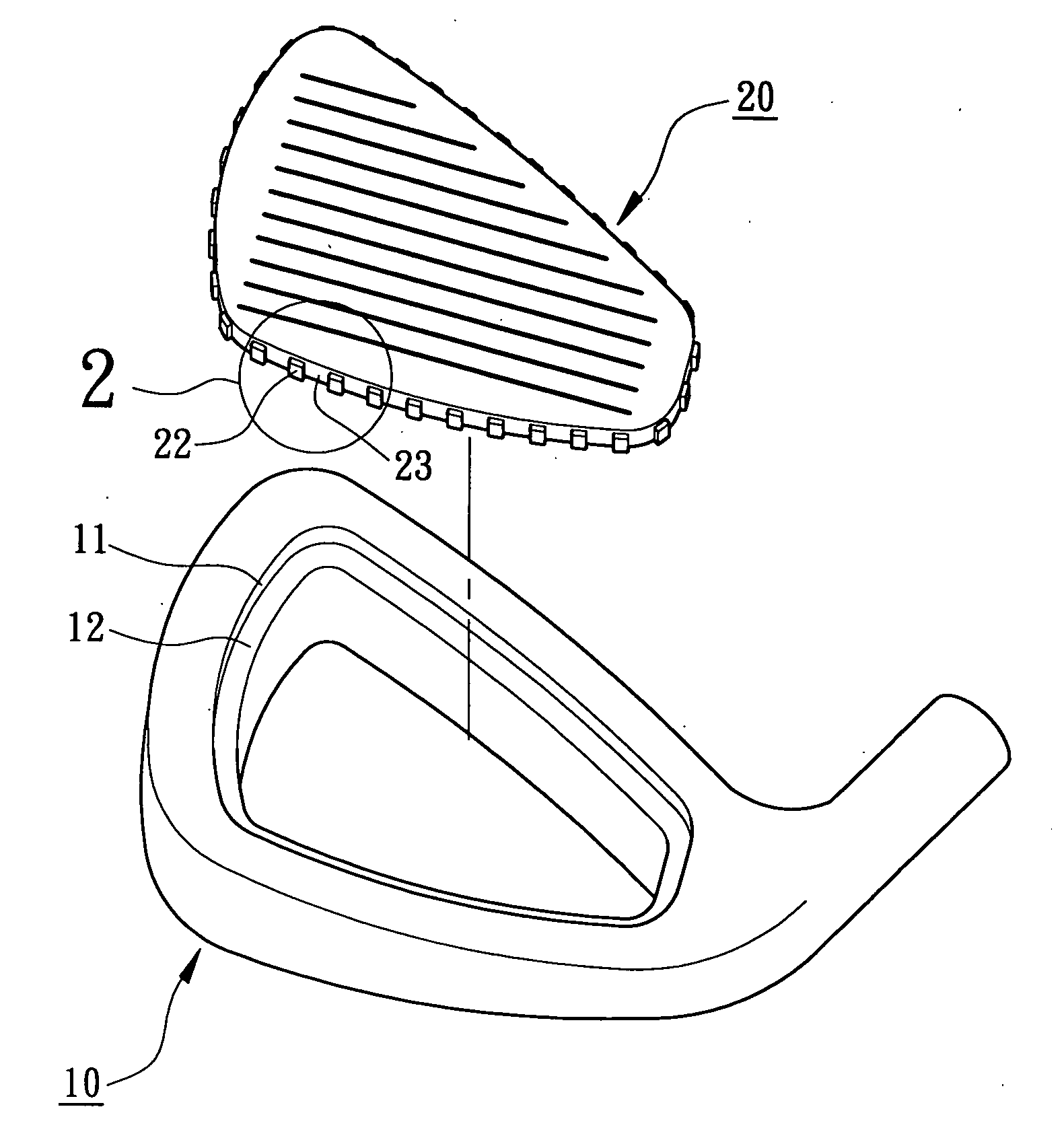 Connecting structure for a striking plate of a golf club head