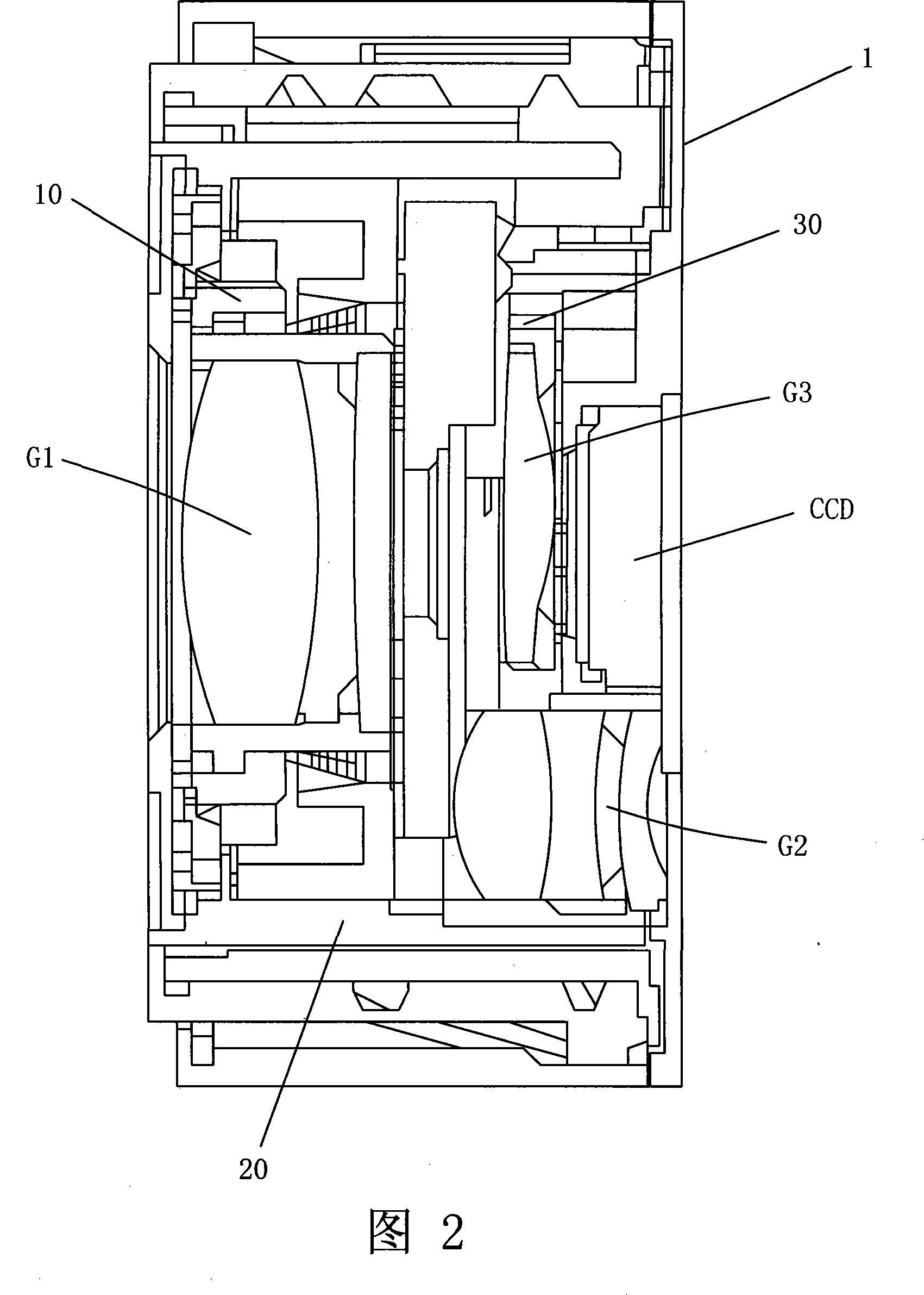 Lens retreat structure