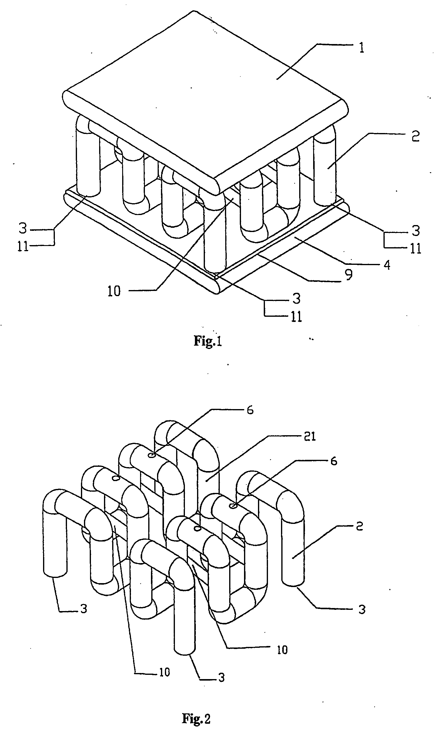 Sandwiched tubular airbags