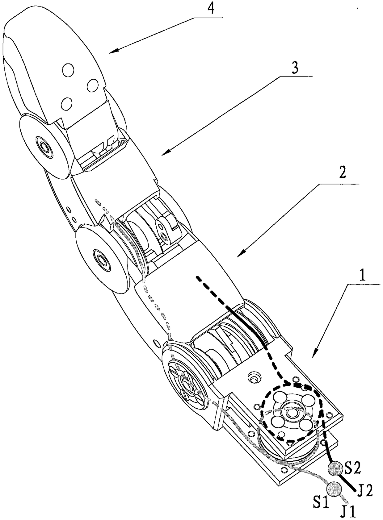 Self-extending two-degree-of-freedom mechanism of tendon-link hybrid transmission