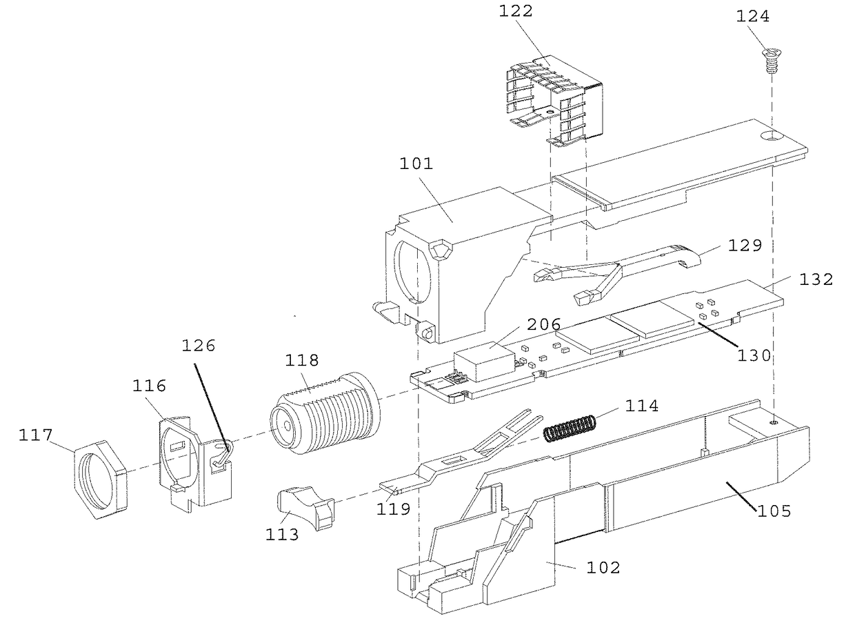 Pluggable module with coaxial connector interface