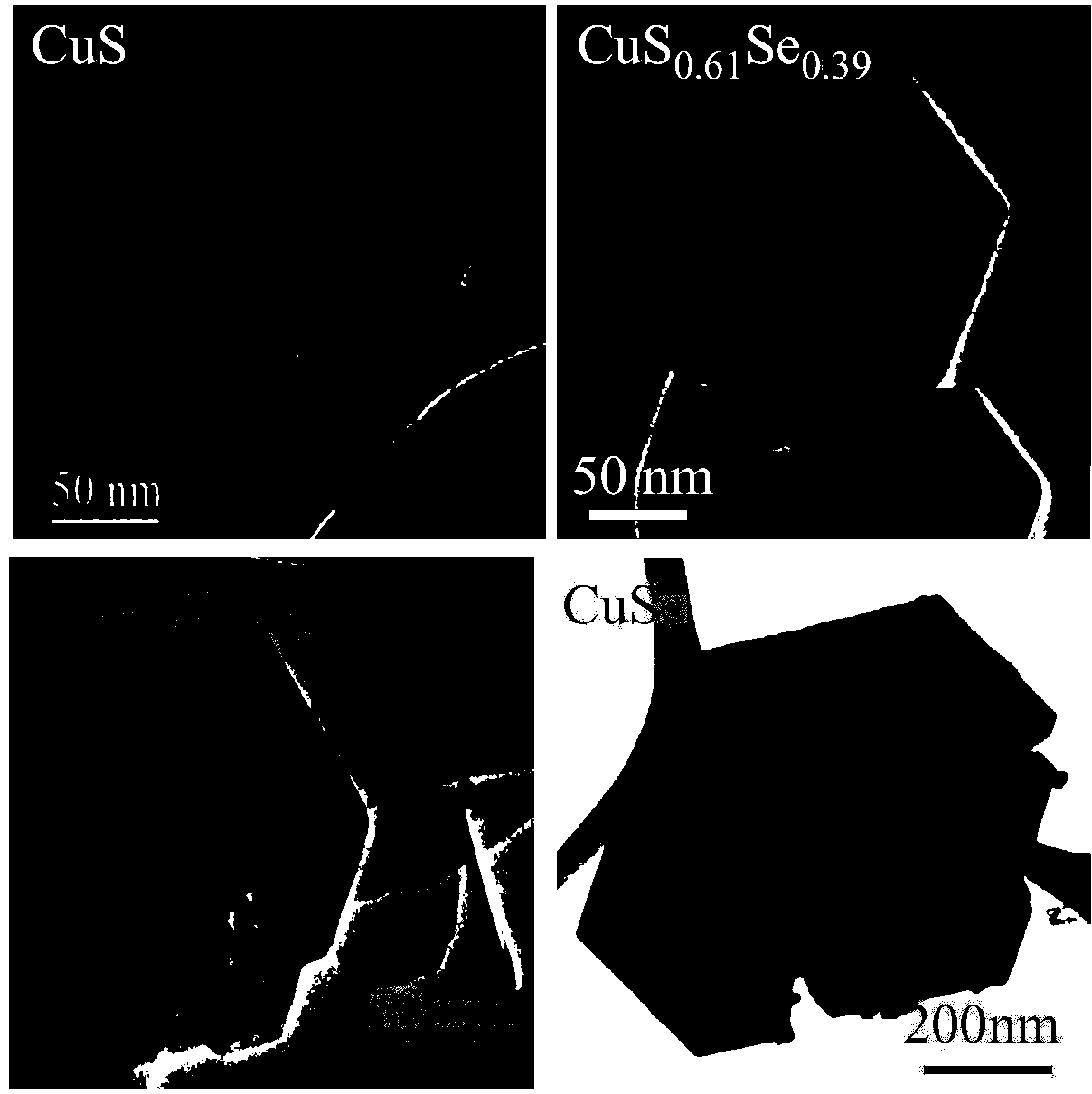 Component-controllable copper sulfur selenium nanometer sheet as well as preparation method and application thereof