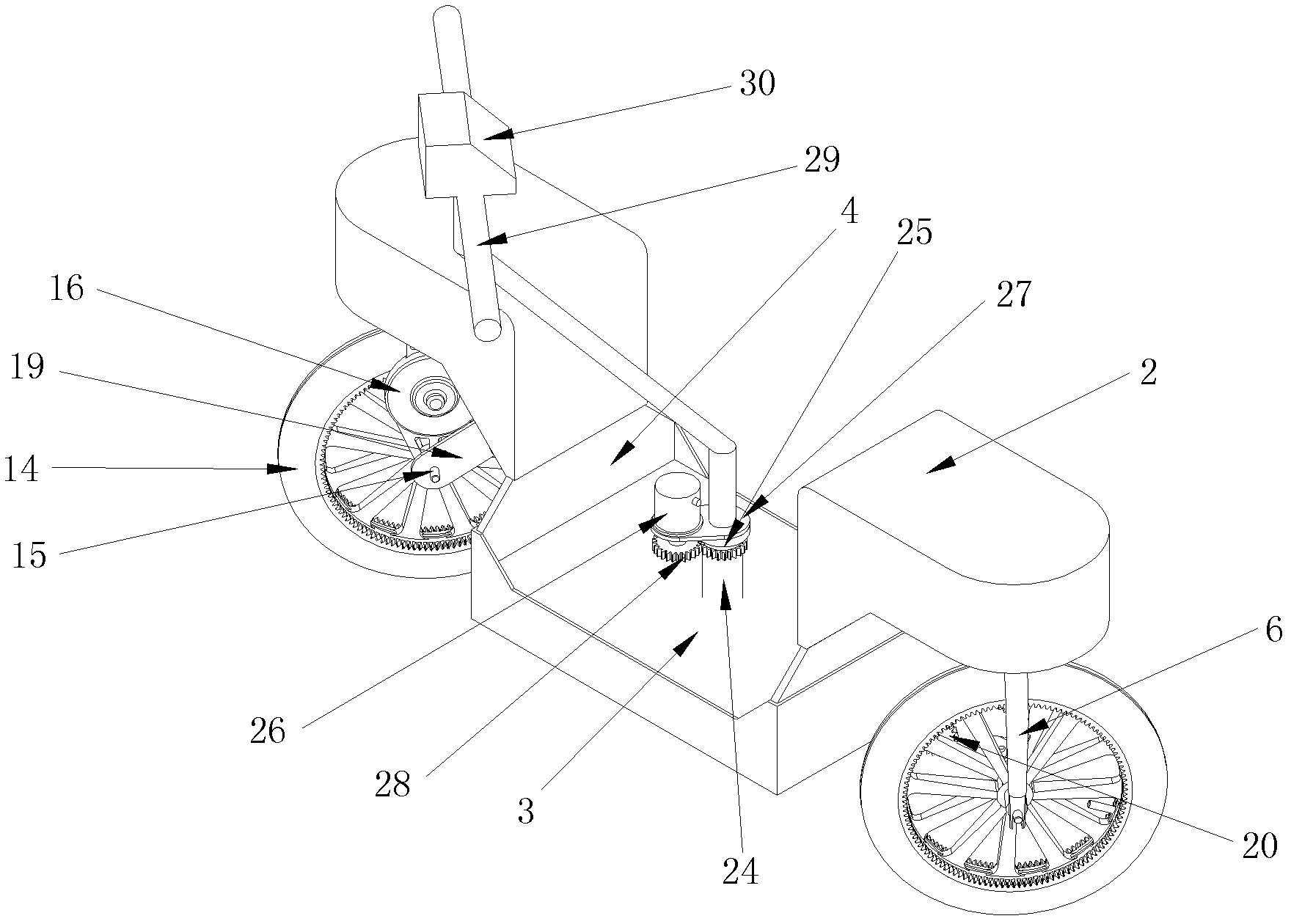 Variable-structure self-balancing two-wheeled vehicle