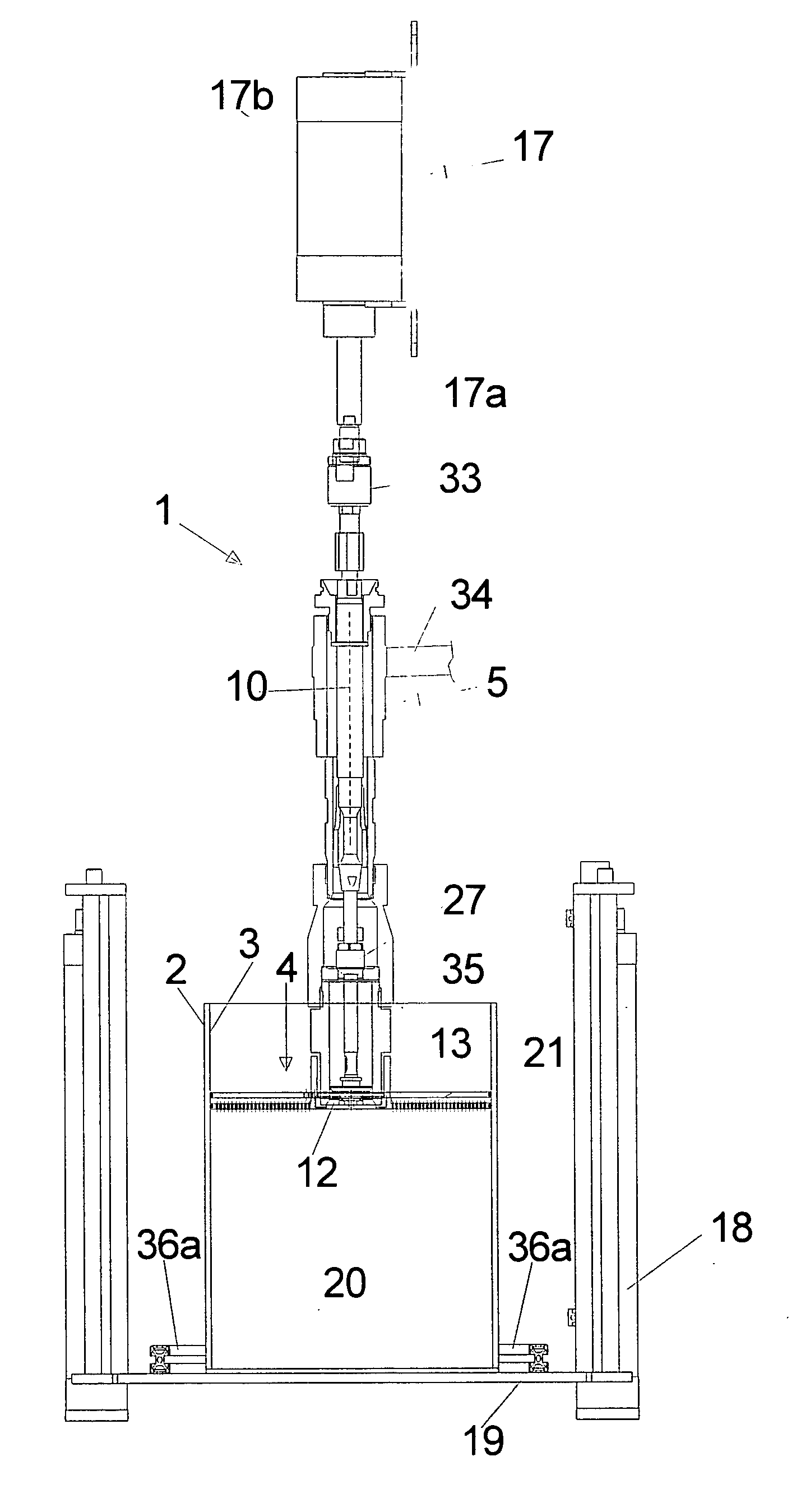 Emptying device