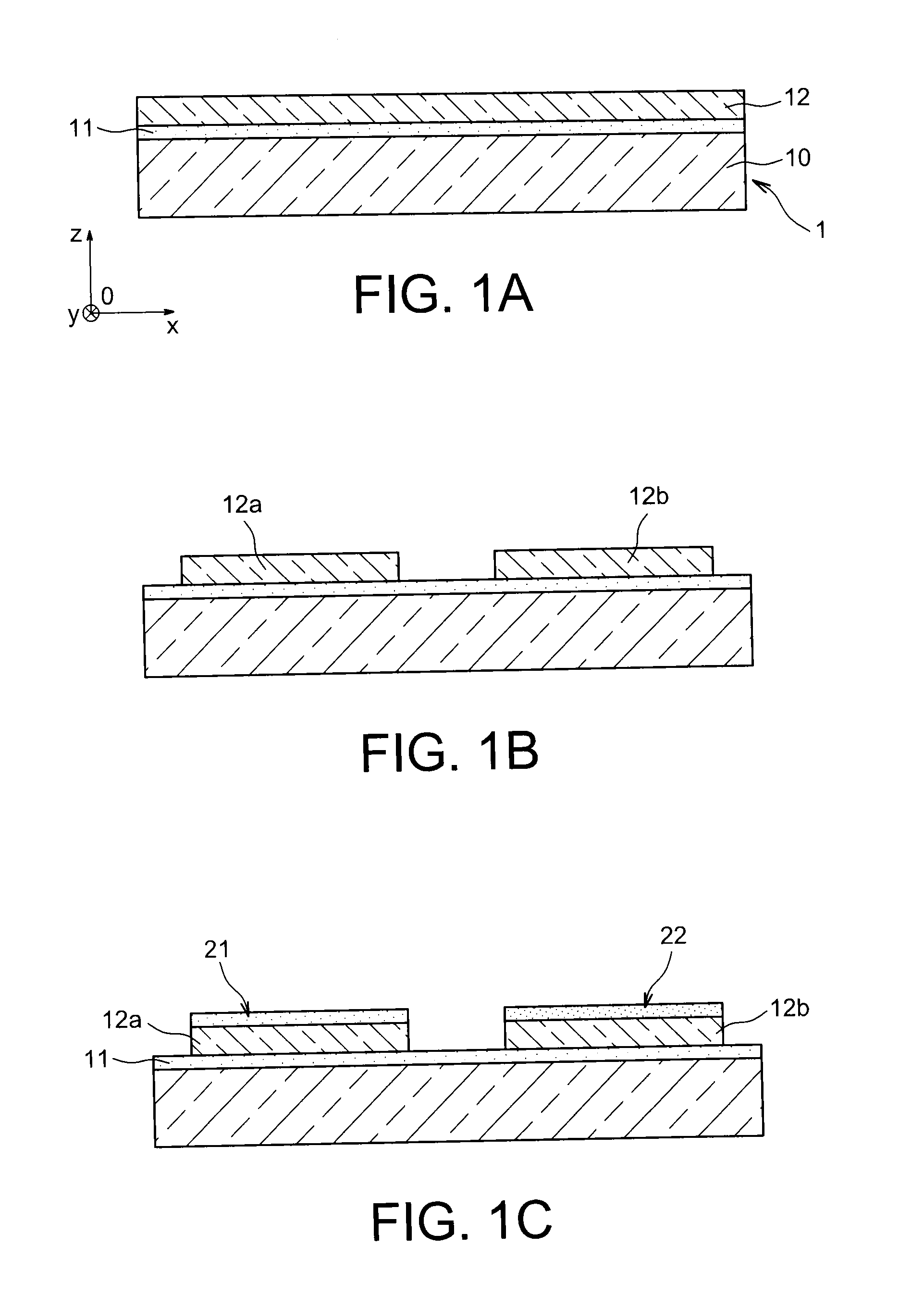 Method for producing strained semi-conductor blocks on the insulating layer of a semi-conductor on insulator substrate