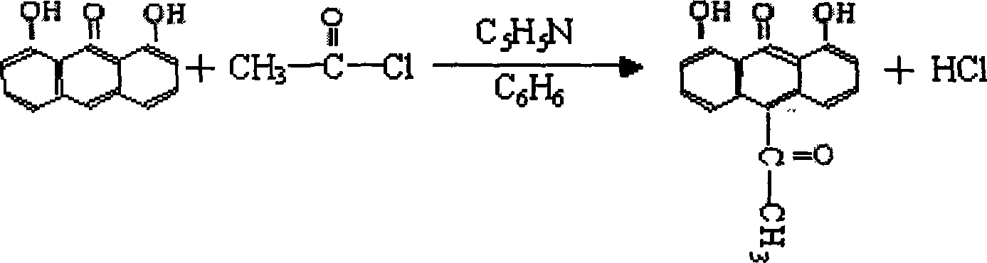 10-acetyl-dithranol hydrogel and preparation method thereof