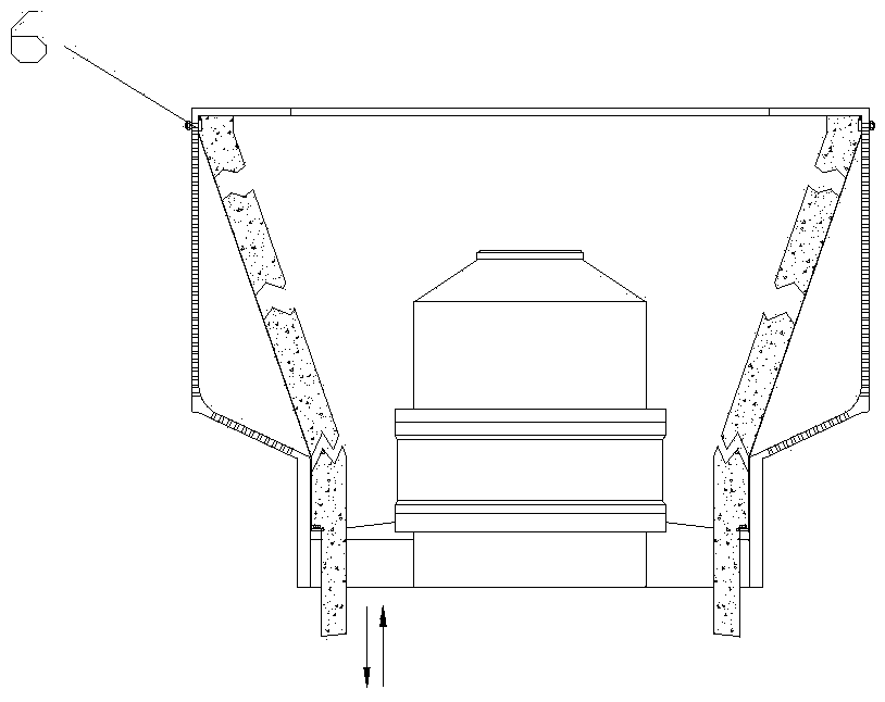 A filter bag pull-up reciprocating oscillation discharge type centrifuge