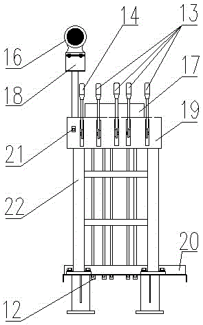 The middle position operating device of the straight-arm truck-mounted crane