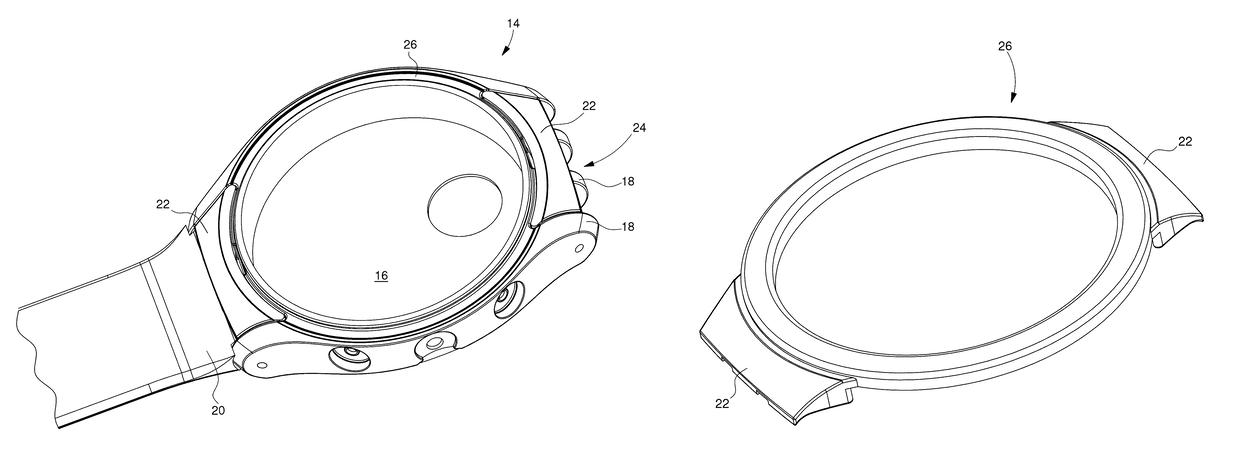 Exterior element for a wristwatch middle part