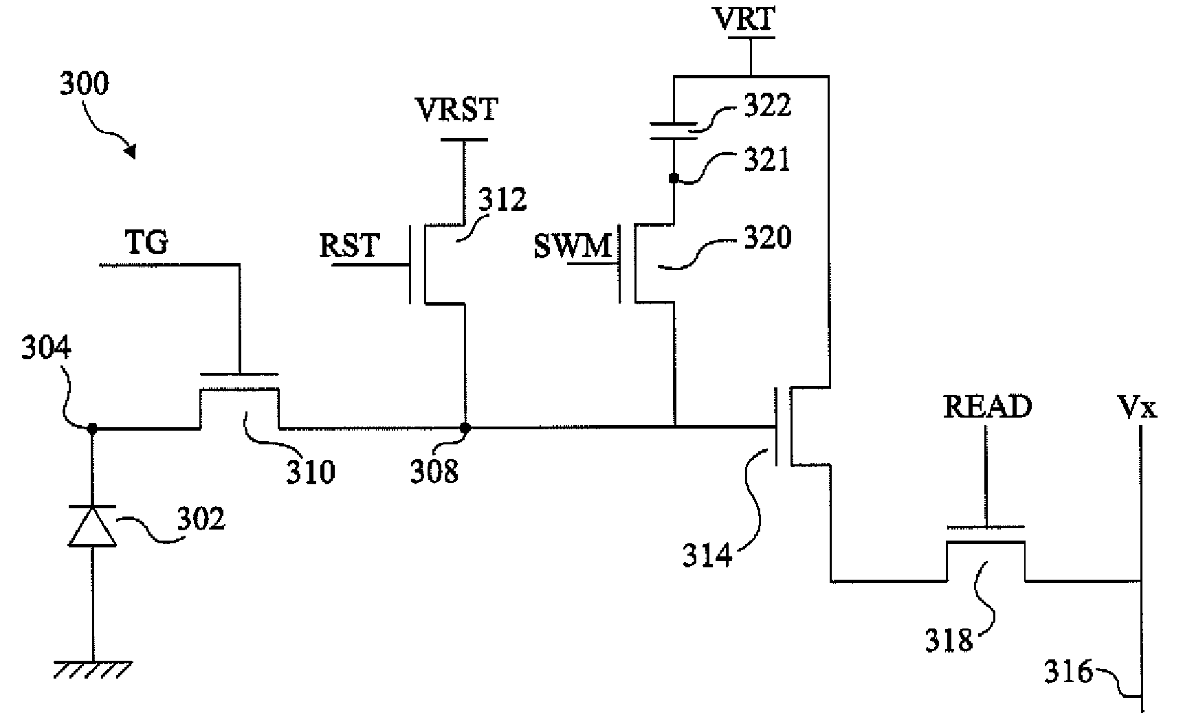 Pixel circuit for global electronic shutter