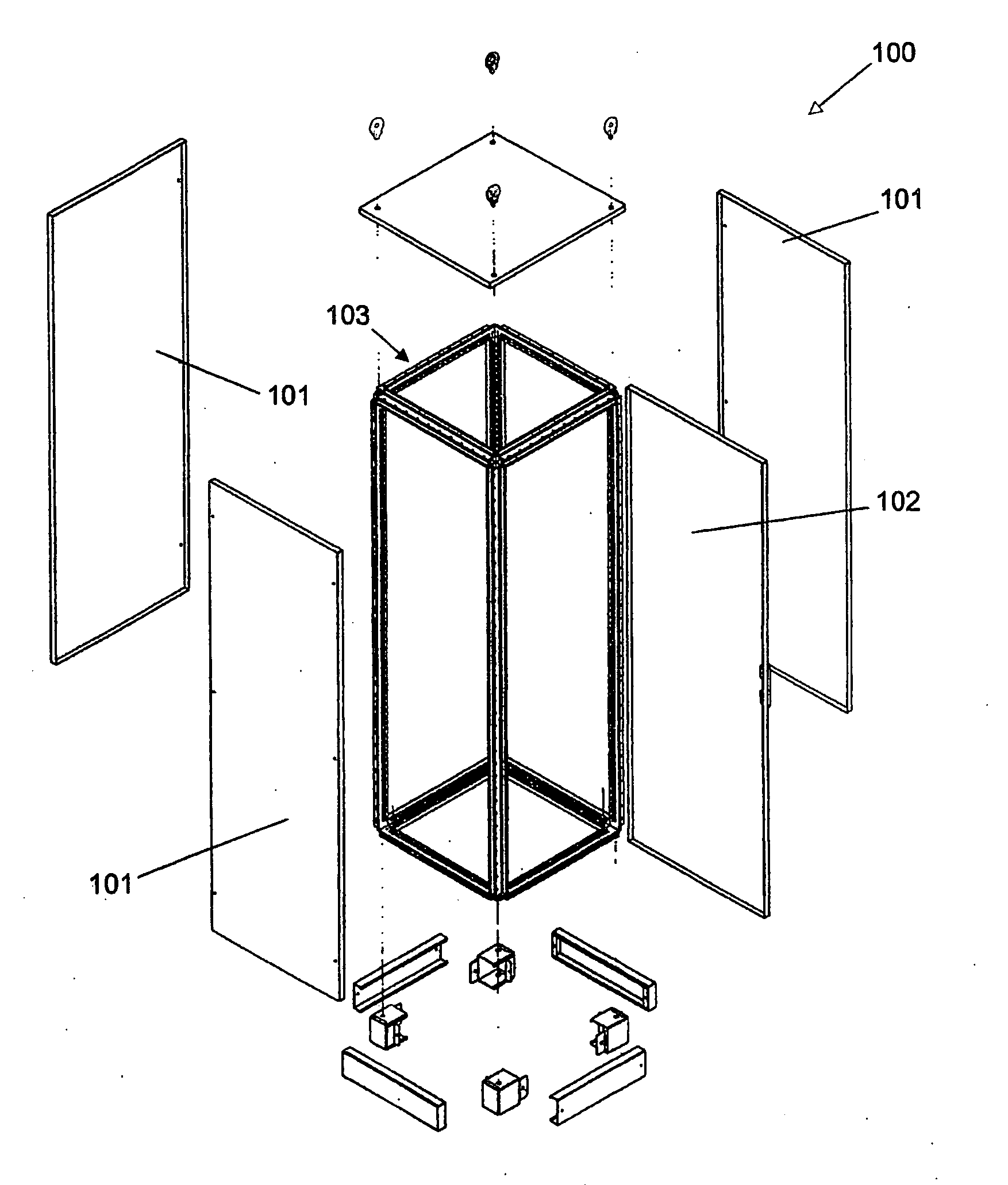 Improvement to metallic cross sections for the manufacture of housing for electrical panels