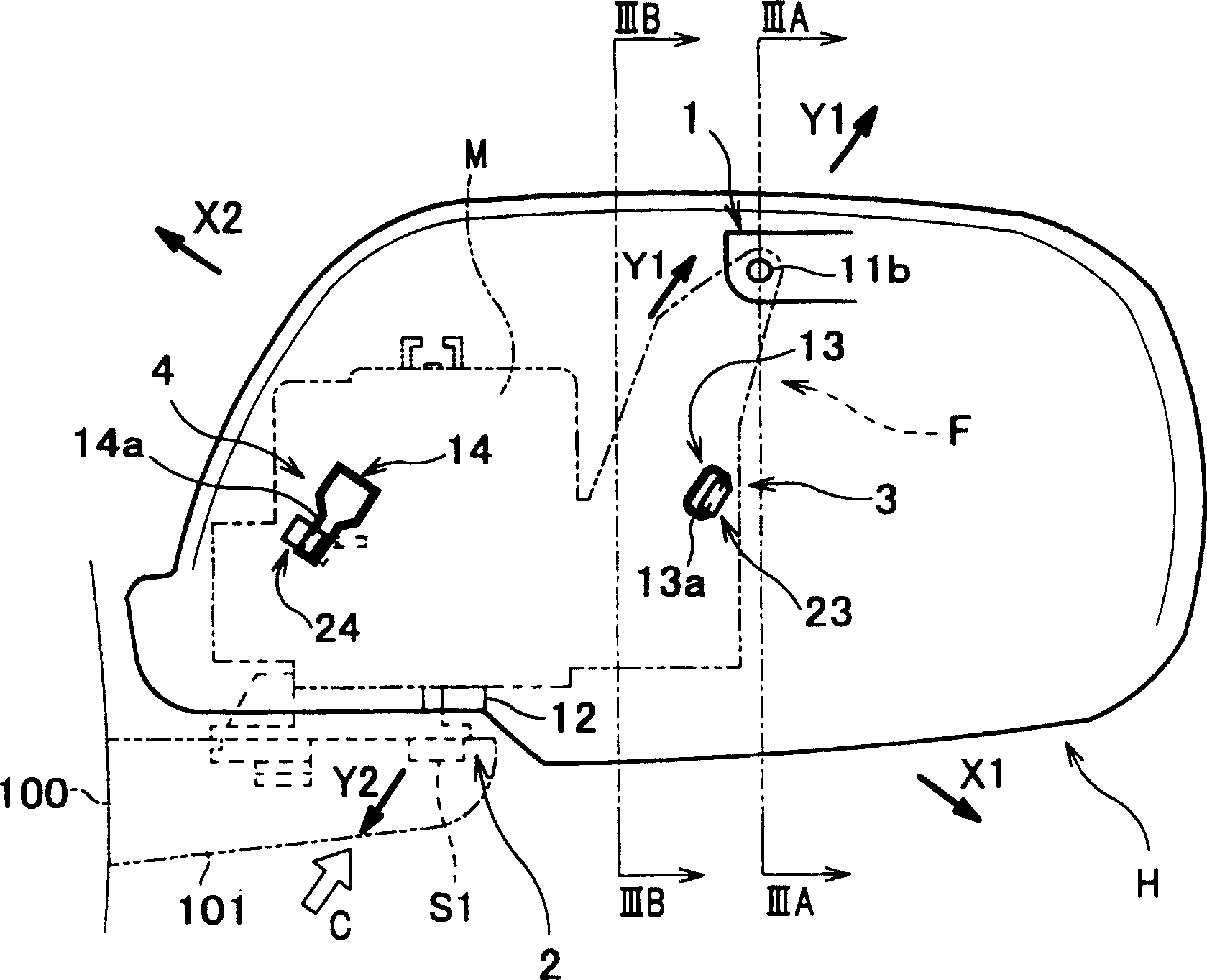 Door mirror assembly for vehicle