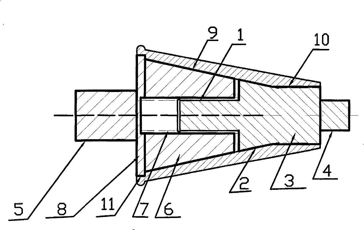 Special self-locking core axle clamp for processing eyepiece seat of laser distance measuring instrument