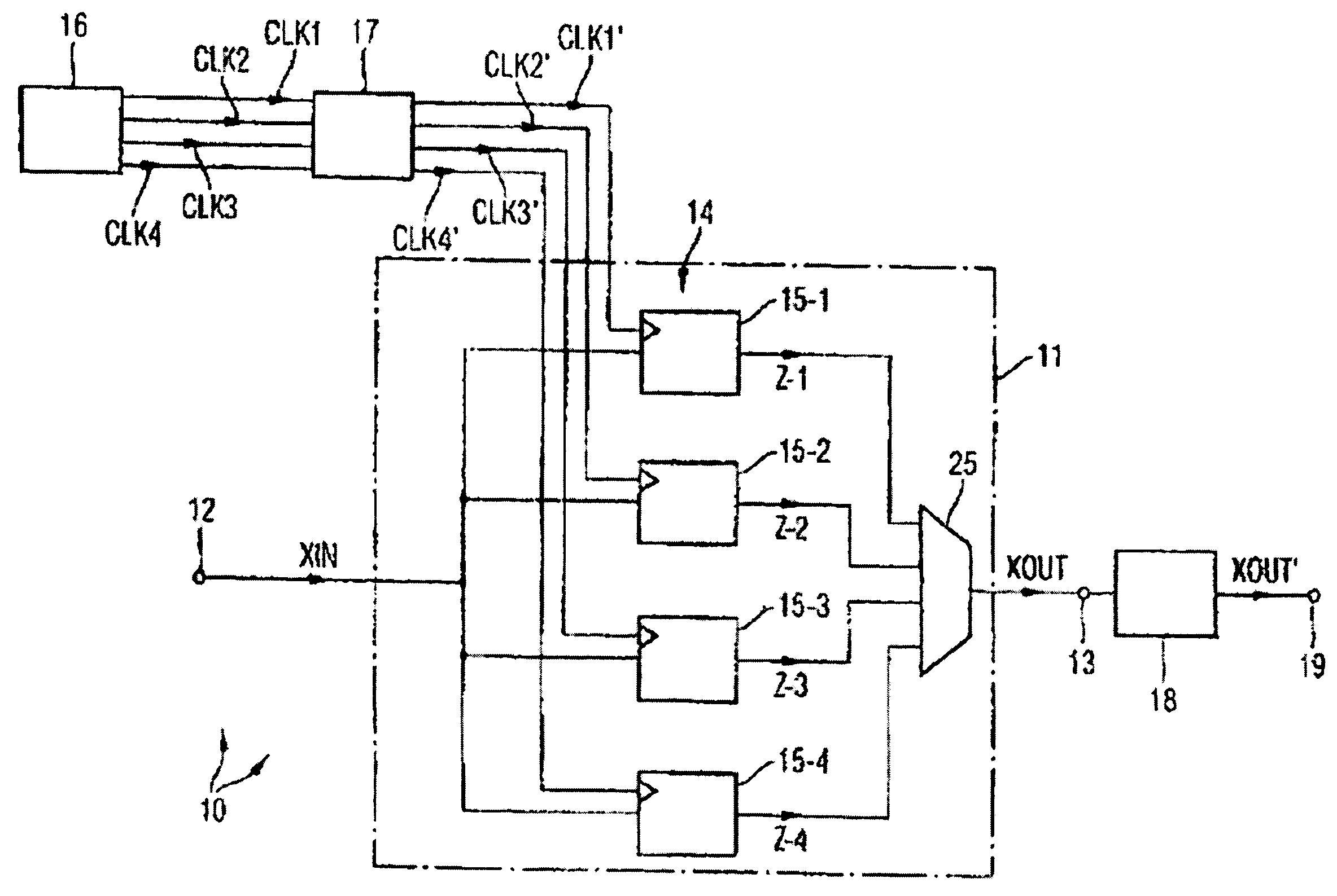 Analog-to-digital converter operable with staggered timing