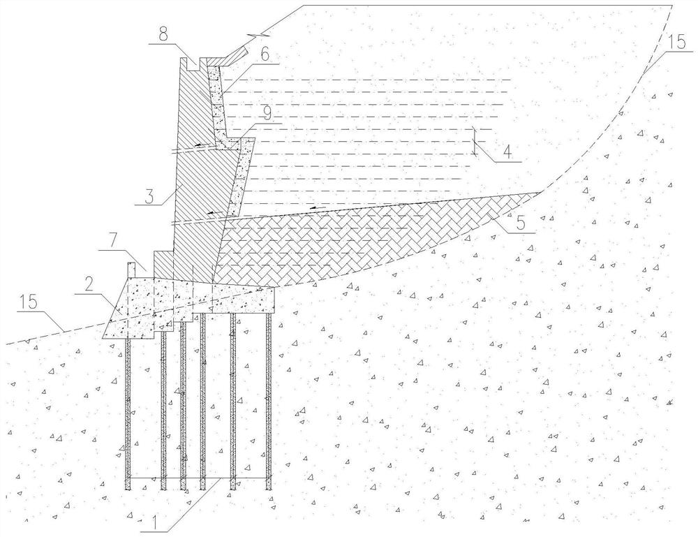 Structure and Construction Method of Steel Anchor Pipe Reinforcing Weathered Rock Strata Reinforced Balance Weight Retaining Wall