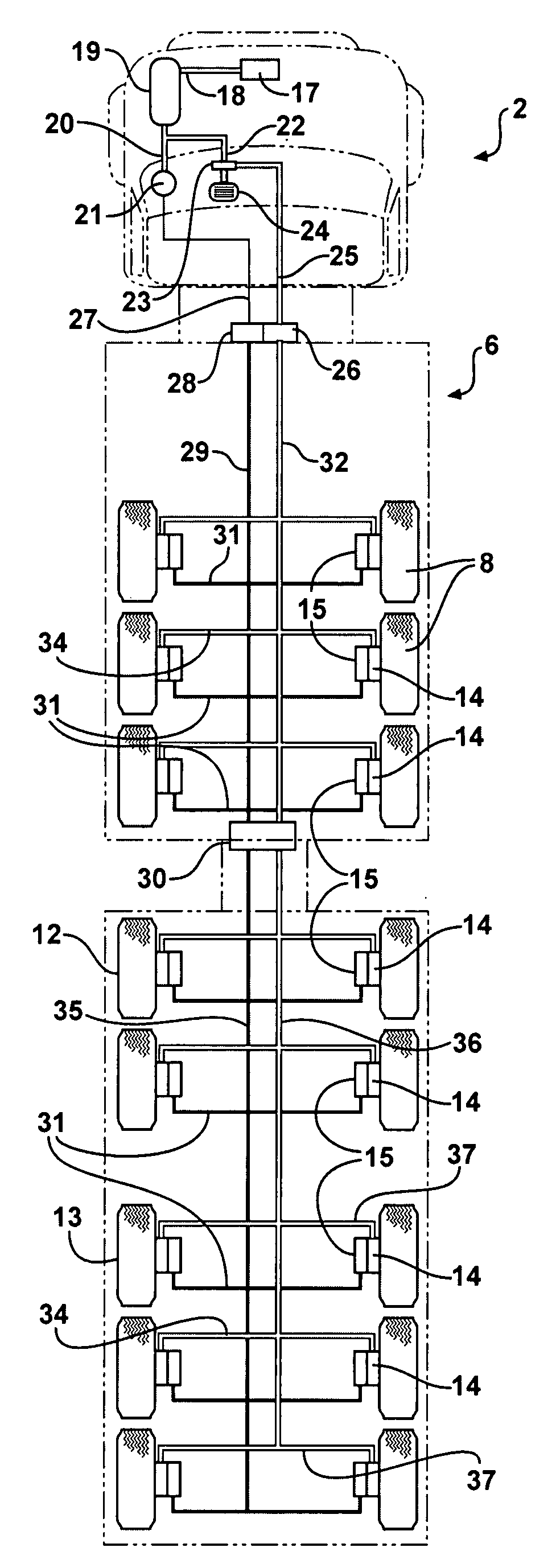 Truck/trailer brake control system