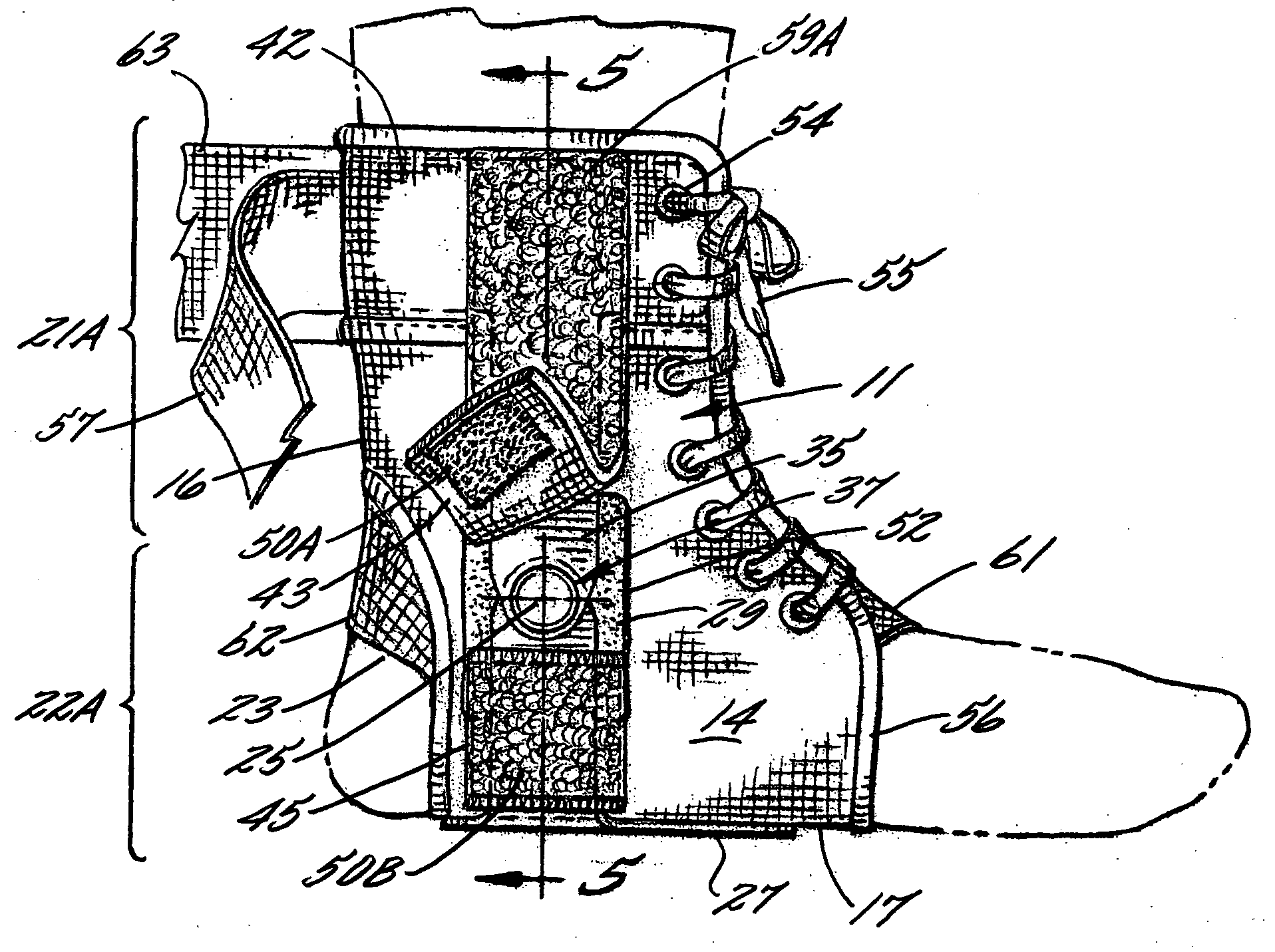 Ankle stabilizing apparatus having a pivotable stiffening unit