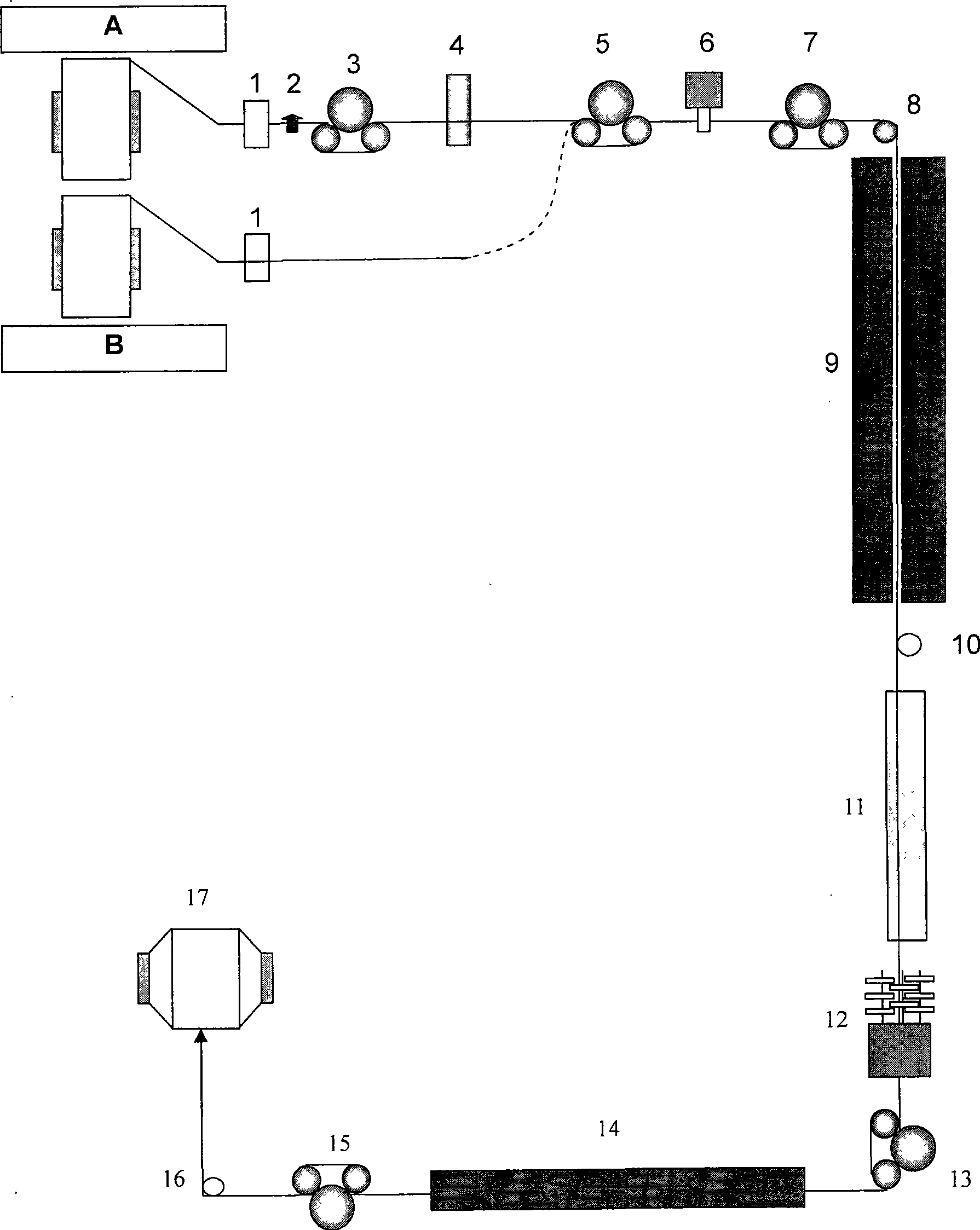 Imitation wool composite textured yam and method for producing the same