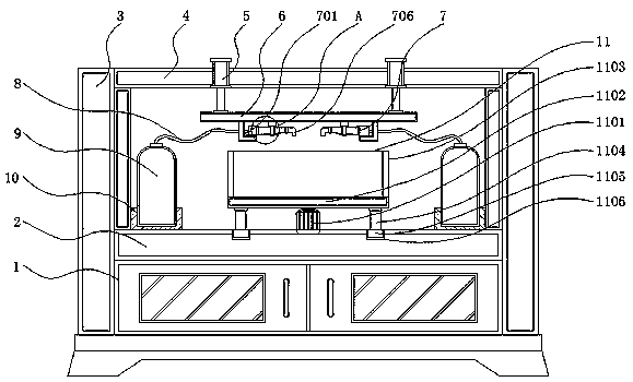 Anti-rusting paint spraying device used for wrench processing and provided with multiple clamping mechanisms